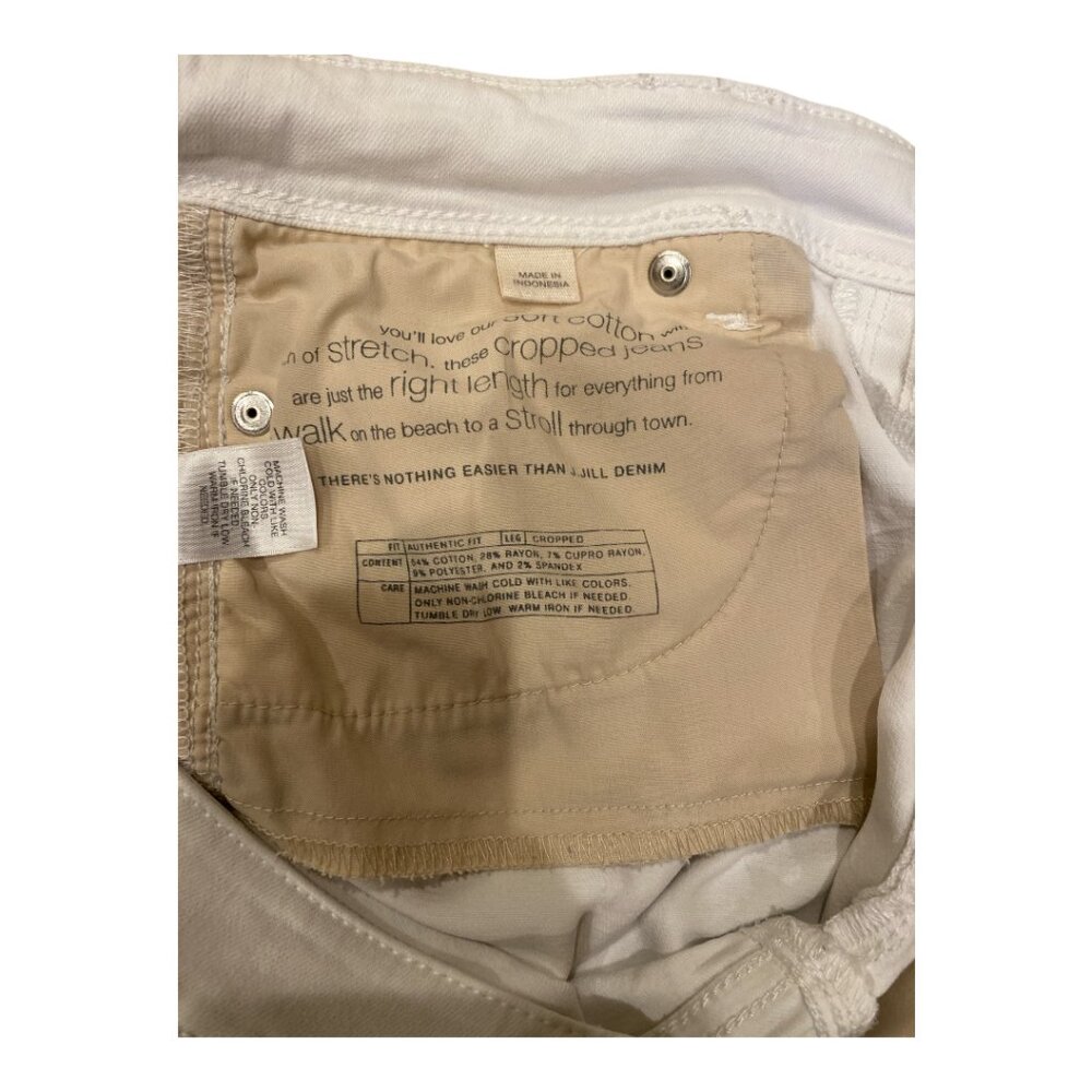 J. Jill Authentic Fit Cropped White Floral Embroidered Denim Jeans Women's Sz 2P - Picture 7 of 10